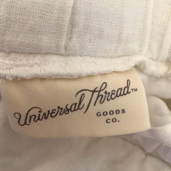 Universal Thread Womens White Linen Blend Casual Shorts W/ Pockets - Picture 3 of 6